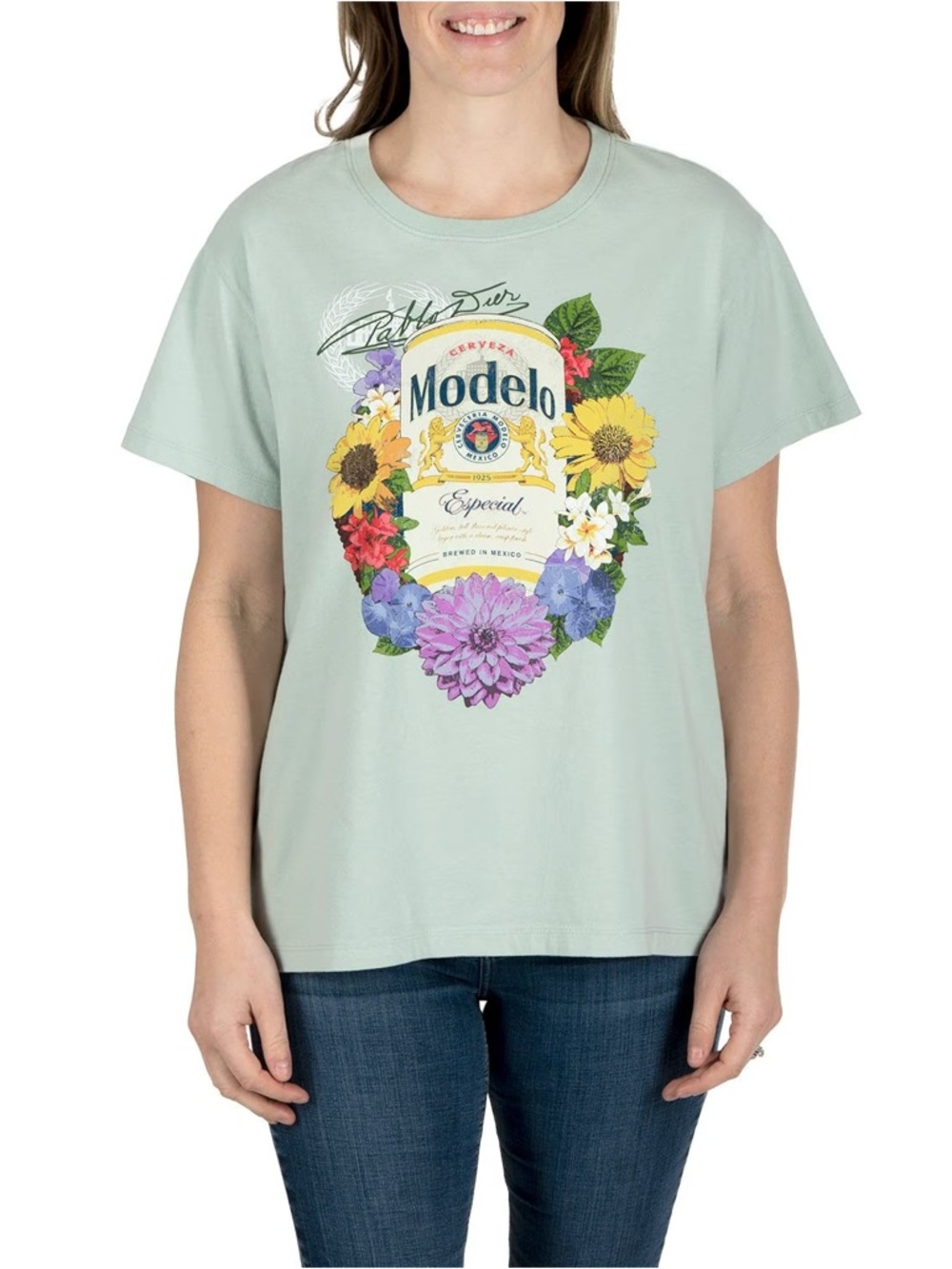 NWT Modelo Logo Tee in Mint Green sz Lg